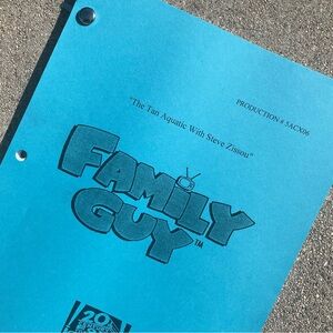 Family Guy 2006 Tan Aquatic with Steve Zissou Production Used Table Draft Script